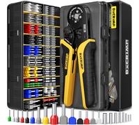 DxCRIMP Kit Pince à Sertir Embouts de câblage 0,25-10mm² 24 Tailles | Pince à sertir carré et embouts isolés pour câblage automobile tableaux électriques API solaire et domestique