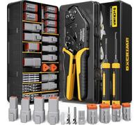 DxCRIMP Kit Pince à Sertir pour Connecteurs Série DT, 2-6 Broches Connecteurs Étanches, Contacts Estampés T16 (22-14AWG/0.34-2.5mm²), Pince à Cliquet et Outils d'Extraction, Compatible avec Deutsch DT