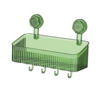 DXEHSEUY Panier de douche à ventouse pratique, sans perforation, simple panier de douche vert, 30 x 10,8 x 22 cm