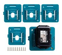DXIA Lot De 5 Support De Batterie, Fixations De Batterie Avec 10 Vis, Outil De Garage à 5 Emplacements Pour Batterie En Vrac, Compatible Avec Perceuses Bosch 18v & Makita 18v Perceuses Batterie