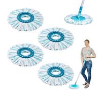 Dyaucwpo 4 Pièces Têtes de Rechange Compatible avec Leifheit Clean Twist | Disc Mop, Serpillères de Rechange en Microfibres, Serpillière Franges de Remplacemen, Recharge Serpillere, Tous Types de Sols