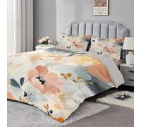 dyausi Couette 180x220 Fleurs Aquarelle,Réversible Floral Moderne Couette Imprimée Botanique Bohème 2 Personnes, Edredon 4 Saisons avec 2 Taies d'oreiller RY-842