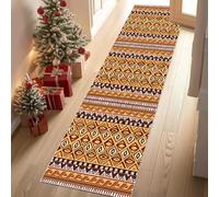 Dyjuaa Tapis Antidérapant Tribu Africaine Boho Tapis Couloir Doux 80 x 180 cm Géométrique Ethnique Rétro Moquette Cuisine Devant Evier Lavable en Machine, Rug pour Salon, Entrée, Chambre, Buanderie