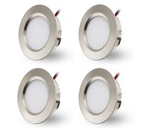 DYKUWEY Spot LED Encastrable 230V 3W, LED Spot Etanche Salle de Bain IP44, Spots de plafond Trou Φ55-58mm, Extra Plat 15mm, Spots Encastrés Pour cuisine chambre, Lot de 4 (Nickel Blanc Froid 6000K)