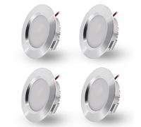 DYKUWEY Spot LED Encastrable 230V 3W, LED Spot Etanche Salle de Bain IP44, Spots de plafond Trou Φ55-58mm, Extra Plat 15mm, Spots Encastrés Pour cuisine chambre, Lot de 4 (Argenté Blanc Froid 6000K)
