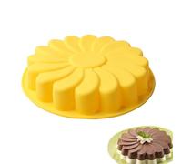 Dynaeuty Moule en Silicone Forme Tournesol pour Gâteaux, Muffins, Cheesecake, Antiadhésif, Rond, 23cm