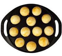 DYNAMIC COOKWARES Naturally Mini poêle à paniyaram antiadhésive | 20,9 cm/12 cavités | Poêle à pomme/paddu 12 Pit | 100 % pure et sans toxines | Compatible avec induction pré-enduite en fonte Tawa