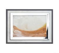 Dynamic Sand Art Cadre photo 3D avec sable mouvant coloré pour décoration de maison et de bureau, affichage rond en verre de 17,5 x 13,5 cm (jaune)
