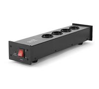Dynavox Bloc multiprise X1000B,Multiprise de 4 fiches Terre allemandes (Shuko) filtrées, LED témoin de branchement de la Phase, Coloris Noir