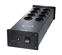 Dynavox Bloc multiprise X4100B, 8 Prises allemandes schuko (4 filtrées, 4 Non filtrées) LED témoin de branchement de la Phase, Coloris Noir