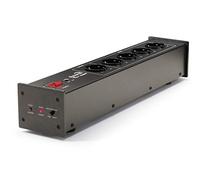 Filtre réseau HiFi Dynavox X2000, prise multiple avec 5 emplacements, avec lampe de contrôle LED pour la position de phase correcte et fonction Master-Slave, noir