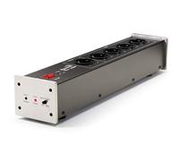 Filtre réseau HiFi Dynavox X2000, prise multiple avec 5 emplacements, avec lampe de contrôle LED pour la position de phase correcte et fonction Master-Slave, argenté