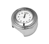DYOUen Horloge de guidon de moto à quartz - Horloge universelle - Calendrier de vélo - Chromé - Étanche à l'eau et à la poussière - Thermomètre