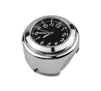 DYOUen Horloge de guidon de moto à quartz pour guidon de moto - Horloge universelle - Calendrier de vélo - Chromé - Étanche à l'eau - Étanche à la poussière - Thermomètre de guidon (noir)