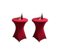 DYOUen Lot de 2 housses extensibles pour table mange-debout - Diamètre : 80 à 85 cm - Noël - Lavable en machine jusqu'à 40 °C - Pour table ronde, mariage, fête d'anniversaire (rouge, XL-2)