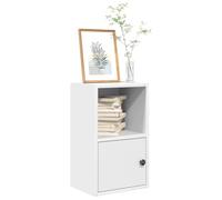 DYRJDJWIDHW Bibliothèque 31x24x52 cm Blanc Bois d Ingénierie Étagère Livre avec Porte Flexible Grand Rangement Salon Bureau Meuble Bibliophile Organiseur