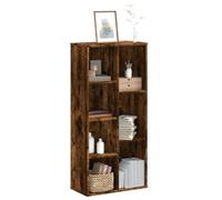 DYRJDJWIDHW Bibliothèque chêne fumé 50x25x105 cm Bois d’ingénierie étagère Rangement 7 Compartiments Design cloison pour Salon Bureau Livres décoration