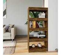 DYRJDJWIDHW Bibliothèque Cloison Chêne fumé 60x30x135 cm Bois d ingénierie Étagère à Livres avec Grand Rangement et Murale Fixation séparateur pièce Moderne