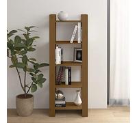 DYRJDJWIDHW Bibliothèque Cloison Marron Miel 60x35x160 cm Bois Massif pin étagère Livres Rangement séparation pièce Design Solide bibliothèque Meuble Salon Bureau Maison