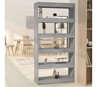 DYRJDJWIDHW Bibliothèque étagère séparateur de pièce Gris Sonoma Bois d ingénierie 80x30x166 cm Meuble Rangement Livres casier Design cloison décorative Salon Bureau
