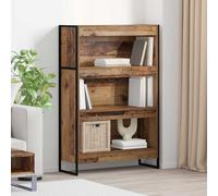 DYRJDJWIDHW Bibliothèque Industriel en Bois Ancien 80x30x155cm Étagère à Livres Modulaire avec Pieds en Acier Rangement Salon Bureau Bois d'Ingénierie Durable Design Moderne
