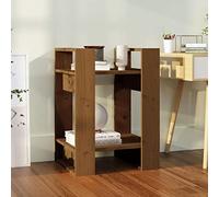 DYRJDJWIDHW Bibliothèque Séparateur de Pièce en Pin Massif Marron Miel 41x35x57 cm Étagère Livre Rangement Salon Couloir Design Antidérapant