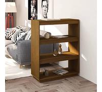 DYRJDJWIDHW Bibliothèque Séparateur de pièce Marron Miel 80x35x103 cm Pin Massif étagère Rangement Livres Meuble cloison Salon Couloir Stable