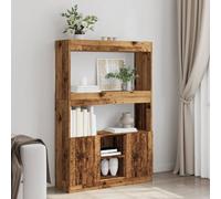 DYRJDJWIDHW Buffet Haut Vieux Bois 92x33x140 cm Meuble de Rangement Design avec etageres pour Salon Salle a Manger Bois d ingenierie Solide Vintage Classique Armoire Haute