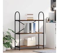 DYRJDJWIDHW Étagère Bois Ancien 80 x 30 x 109 cm Bois dingénierie 3 Niveaux Bibliothèque Étagère de Rangement avec Cadre en Acier Noir pour Salon Bureau Chambre à Coucher Moderne Industrielle