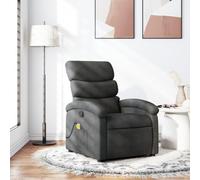 DYRJDJWIDHW Fauteuil de Massage inclinable avec 6 Points de Vibration, Tissu Gris, Fonction Relaxation à 135°, Confortable pour Salon et Bureau, Charge Max 110 kg