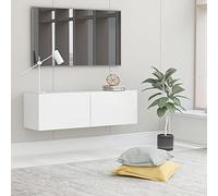 DYRJDJWIDHW Piaski, Meuble TV Suspendu Blanc 120 cm de Longueur, Blanc 100x30x30 cm Bois d’ingénierie Convient au Salon, à la Chambre à Coucher, à la Salle de séjour