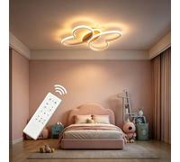 Dythwron 38CM Lampe Plafond Chambre D'Enfant, 40W LED Avec Télécommande et Fonction Veilleuse, Papillon pour Chambre Enfant (Blanc)