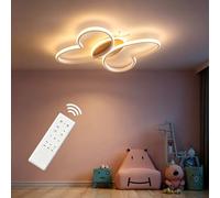 Dythwron Lampe de chambre d'enfant 48 cm, plafond, 50 W LED, plafonnier pour chambre d'enfant, avec télécommande, avec fonction veilleuse, papillon, plafonnier pour chambre d'enfant (blanc)