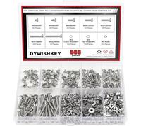 DYWISHKEY Assortiment de 566 vis à tête fraisée M3 x 4/6/8/10/12/16/20 mm - Vis à tête fraisée M3 - En acier inoxydable 304