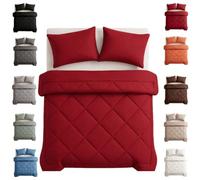 DZ'HUE Lunex Couette 2 en 1, Couette Lunex Easy Sleep, avec 2 Taies d'oreiller, pour Toutes Les Saisons, Lavable en Machine, Doux Et Confortable pour La Maison Et L'ExtéRieur (Rot,140 * 200cm)