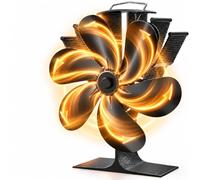 DZKKIUR Ventilateur pour poêle à bois à 6 pales sans électricité | Alimenté par la chaleur, sans piles, 80-250 °C, fonctionnement silencieux, pour poêles à bois et à granulés