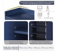 Dzmdip Buffet vaisselier 4 portes - Bleu marine