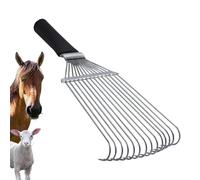 DzpKrka Râteau à poils d'animaux | Gratte-dos pour sous-poil | Brosse ergonomique en acier cachemire et laine pour animaux de compagnie - Pour moutons, vaches, chèvres, animaux domestiques