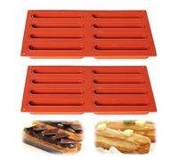 Dzsomt Moule Silicone Patisserie 2 Pièces Moule Financier Moule en Silicone 8 Silicone Mold Cavity Moule Barre de Céréales Moule Gateau Silicone Longues Bandes Mold