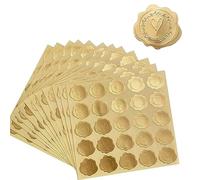 Dzxin Autocollants pour Enveloppes, 250 pièces Autocollant Sceau en Relief Adhésif Étiquette, Adhésives Vintage en Relief pour Invitations de Mariage et Enveloppes(Cœur)