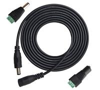 DZYDZR Rallonge DC 12 V 10 m 5,5 x 2,1 mm fiche creuse femelle 22 AWG fil de cuivre + 1 paire de connecteurs DC 2,1 mm mâle et femelle « MUHRWEG »