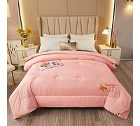 DZYP Couette en Microfibre 4 Saisons, Doux Confort Chaude Edredon, Hypoallergénique Anti Acariens Édredon Duvet Hiver Couverture (Rose,220x240cm(3kg))