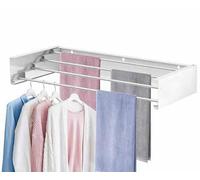 DZZTHSH Séchoir à linge mural pliable de 60 cm en acier au carbone avec 4 crochets Capacité de charge pour intérieur et extérieur