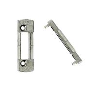 E-18749-14-0-1 Gâche pêne demi-tour pour menuiserie PVC ferGUard argent 2 pièces