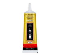E-8000 colle adhésifs transparent étanche et solides, flexibles, multi-usages pour écran de smartphone, céramique, métal, bois, verre, tissu, PU, plastique, chaussures, bijoux, cuir, (50)