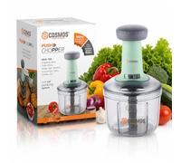 E-COSMOS Hachoir alimentaire 900 ml, 4 lames en acier, grand hachoir manuel à presser à la main pour couper oignon, salade, tomate, pomme de terre (lot de 1) 900 ml