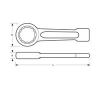 E/D/E Bahco Clé à œil à chocs 110 mm DIN 7444 Quantité:1