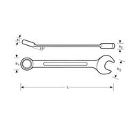E/D/E Bahco Clé mixte DIN 3113A 36 mm chromée mate Quantité:1