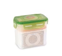 e-jen Récipient à kimchi probiotique pour fermentation avec couvercle à évacuation d'air intégrée, Transparent et vert, 1.7L / 0.45 gal