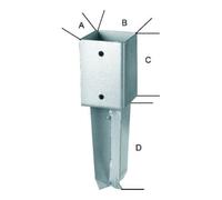 E-NORMpro Bodenhülse à sceller 71x350 mm Quantité:1